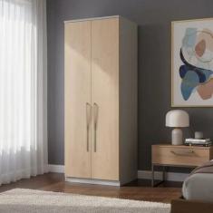 Módulo de Guarda Roupa 2 Portas 2 Gavetas Elegance Cinza/Níquel/Angeli