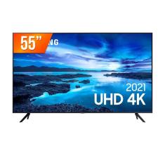 Smart TV LED 55” Ultra HD 4K Samsung UN55AU7700GXZD Crystal Wi-Fi Bluetooth HDR 3 HDMI 1 USB