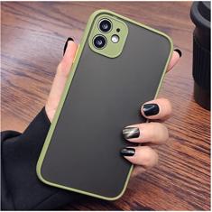 Capa fosca à prova de choque Armor para iPhone 14 13 12 11 Pro Max XR XS X 7 8 Plus SE Mini Luxury Silicone Bumper Capa rígida transparente, verde, para iPhone 8 7