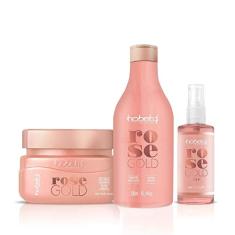 KIT HOBETY ROSE GOLD SHAMPOO 300ML + MASCARA 300GR + SERUM 60ML