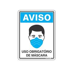 Placa sinalizadora em poliestireno"uso obrigatório de máscara" - Sinalize