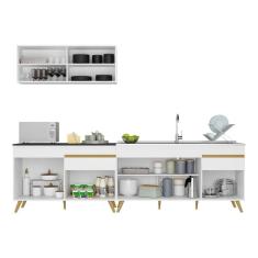 Cozinha Compacta Veneza Gw Mp2077 Com Armário E Balcão Branca