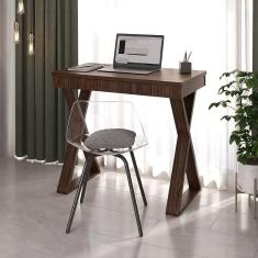 Escrivaninha Moderna 1 Gaveta Pés Angulares Pau Ferro