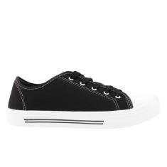 Tênis Moleca Casual Lona Feminino Preto Branco