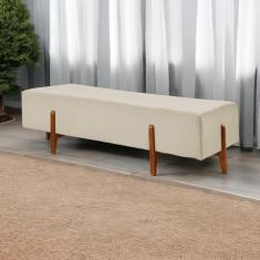 Recamier Luxo Madeira Maciça Zurik Bege Claro