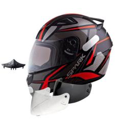 Capacete Masculino Ebf Spider Vermelho Com Narigueira Extra Mais Visei