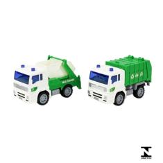 Caminhão Reciclagem Entulho ou Lixo c/ Fricção Luz e Som - BBR Toys