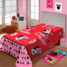 Manta Microfibra Solteiro Soft Jolitex Minnie Vermelha, Vermelho, Solt