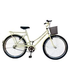 Bicicleta Feminina Aro 26 Urbana Cestinha Freios V Brake Revisada e Lu