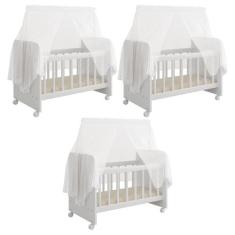 Kit 03 Berços Para Boneca Magia C02 Brinquedo Infantil Branco - Lyam D