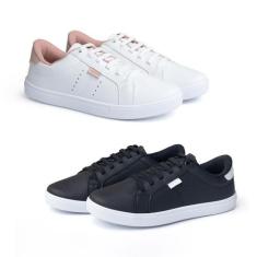 Tênis Feminino Casual Solado Reto Elástico Dia a Dia Kit 2 - Mendii, N