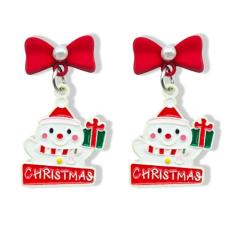 MAQVQLU Brincos de Natal para mulheres, enfeite de Natal, guirlanda torcida, brincos de argola de Natal, vermelho, verde, colorido, brincos de argola de pressão, brincos de Natal para meninas, Metal, Sem pedra preciosa