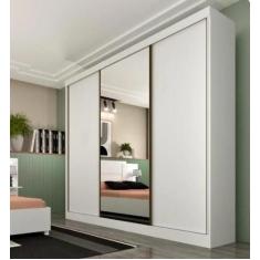 Guarda Roupa Casal 3 Portas de Correr com Espelho Dacar - Tcil Móveis 