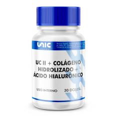 3 em 1: Uc II  mais Ácido Hialurônico mais Colágeno hidrolisado - 30doses