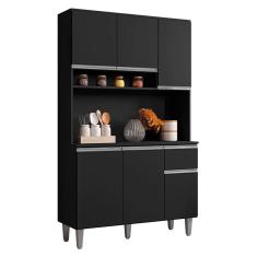 Armário para Cozinha Ambiente Kit Márcia Preto Fosco - ajl