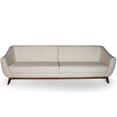 Sofá 4 Lugares Para Sala de Estar Atenas 300 cm D02 Linho Bege C-443 - Lyam Decor
