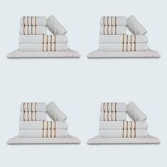 Jogo De Toalhas 24 Pçs Coleção Montreal 100% Algodão Branco - Toalhas 