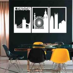 Quadro Decorativo Londres 3mm Vazado - Mdf - Decoarts, Branco