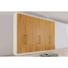 Guarda Roupa Casal 6 Portas e 6 Gavetas Argos Off White/Peroba - Europa