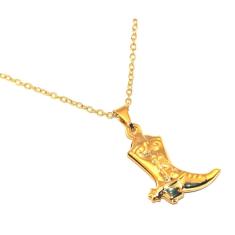 Colar Cordão Bota Country Botina Folheado Ouro 18k
