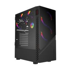 Gabinete Gamer Set Black Vulcan - Lateral Em Vidro - Pcyes - Gsbvpbr