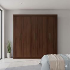 Guarda-Roupa Casal Bartira Ville 6 Portas de Bater 2 Gavetas Internas MDP - 200,5cm de Largura