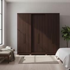 Guarda-Roupa Casal Bartira Napoli UP 6 Portas de Bater 4 Gavetas Internas MDP - 234,5cm de Largura