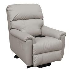 Poltrona Reclinável Elétrica com Controle Kyoto Lift Couro Off White - Gran Belo