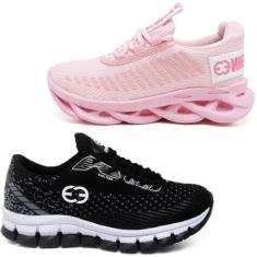Tênis Feminino Infantil Conforto Solado Trança Kit 2 Pares-Feminino
