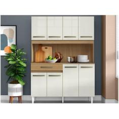 Cozinha Compacta 8 Portas 1 Gaveta Cleo Atacama Off White - Aramóveis,