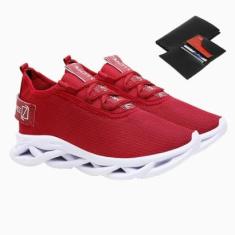 Tênis Masculino Esporte Leve Cardaço Academia Corrida Dia a Dia + Carteira-Masculino