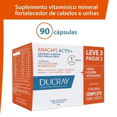 Suplemento Alimentar para Cabelos e Unhas Anacaps Activ+ - 90 Cápsulas Ducray 90 Cápsulas