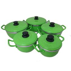 Jogo de Panelas 5 peças Verde Alumínio Belmar