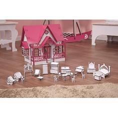 Móveis MDF Branco Escala Boneca Polly 21 Peças - Darama