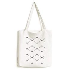 Bolsa de lona com estampa de ilustração de grão de arte hexagonal bolsa de compras casual bolsa de mão