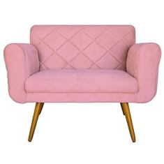 Namoradeira 02 Lugares Isabella Consultório Loja Suede Rosa - LM DECOR