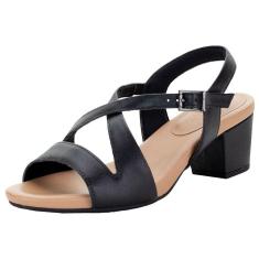 Sandália Feminina Salto Médio Usaflex - Y8213