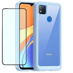 GTBDEKI Capa transparente para Xiaomi Redmi 9C/Redmi 10A/Redmi 9C NFC/Redmi 9 Activ com protetor de tela HD, à prova de choque de policarbonato rígido transparente + capa protetora de TPU para Xiaomi