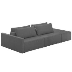 Sofá Ilha Modular com Puff para Sala Living 232cm Georgia K04 Linho Ci
