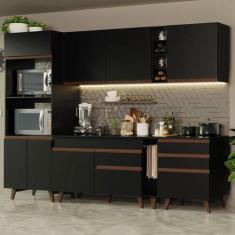 Cozinha Completa Madesa Reims 270002 com Armário e Balcão - Preto, Pre