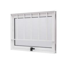 Janela de Aluminio Maxim-ar 60x60cm Com Grade e Com Vidro Boreal Crist