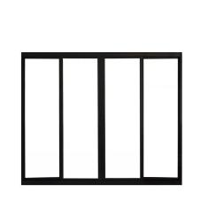 Janela 4 Folhas De Correr S/ Grade 1.00 X 1.20 Alumínio Preto Linha Modular - Hale