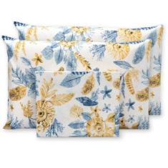 Jogo De Cama King Lençol De Cima 3 Peças 180 Fios Percal Acabamento em