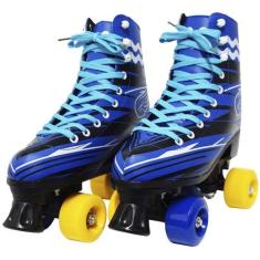 Patins Clássico Tradicional Quad 4 Rodas Roller de Rua Masculino Menin