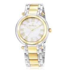 Relógio Pulso Jean Vernier Moderno Feminino JV01002, Dourado+Prata