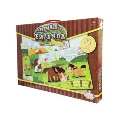 Kit Quebra Cabeça Animais Da Fazenda 15/ 20 E 25 Peças +4 Anos 3 Unida
