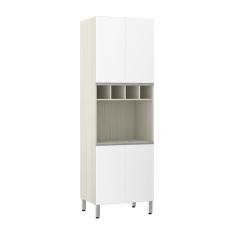 Paneleiro 70Cm Nicho Microondas E 1 Nicho Lis Legno Crema C/