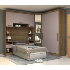 Modulo Guarda Roupa Eucamoveis Paris 1porta Basculante Avela/cinammon
