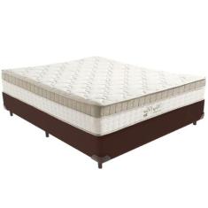 Cama Box Marrom E Colchão King Best Molas Ensacadas Casal 138x188x33 A