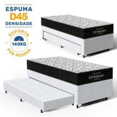Bicama Box com Colchão de Espuma D45 Ortobom com Cama Auxiliar, Branco